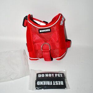 MOOGROU Service Dog Vest, Harness & Leash Set, Patches, No Pull, Reflec SMALL NW